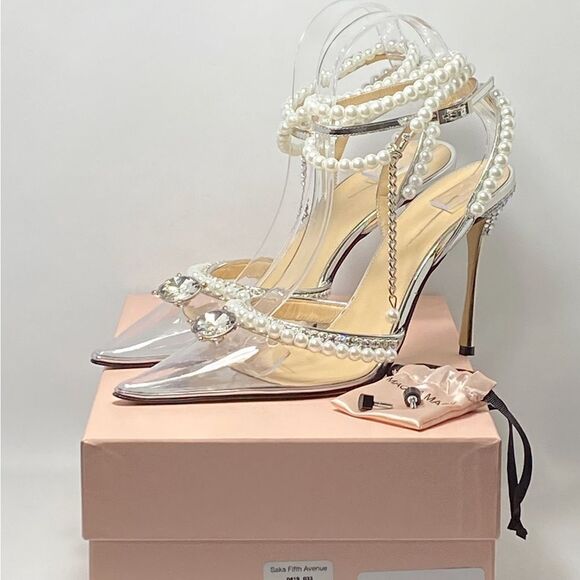 Mach & Mach Diamond Of Elizabeth PVC Embellished High-Heel Pumps size 38.5 - Picture 12 of 14